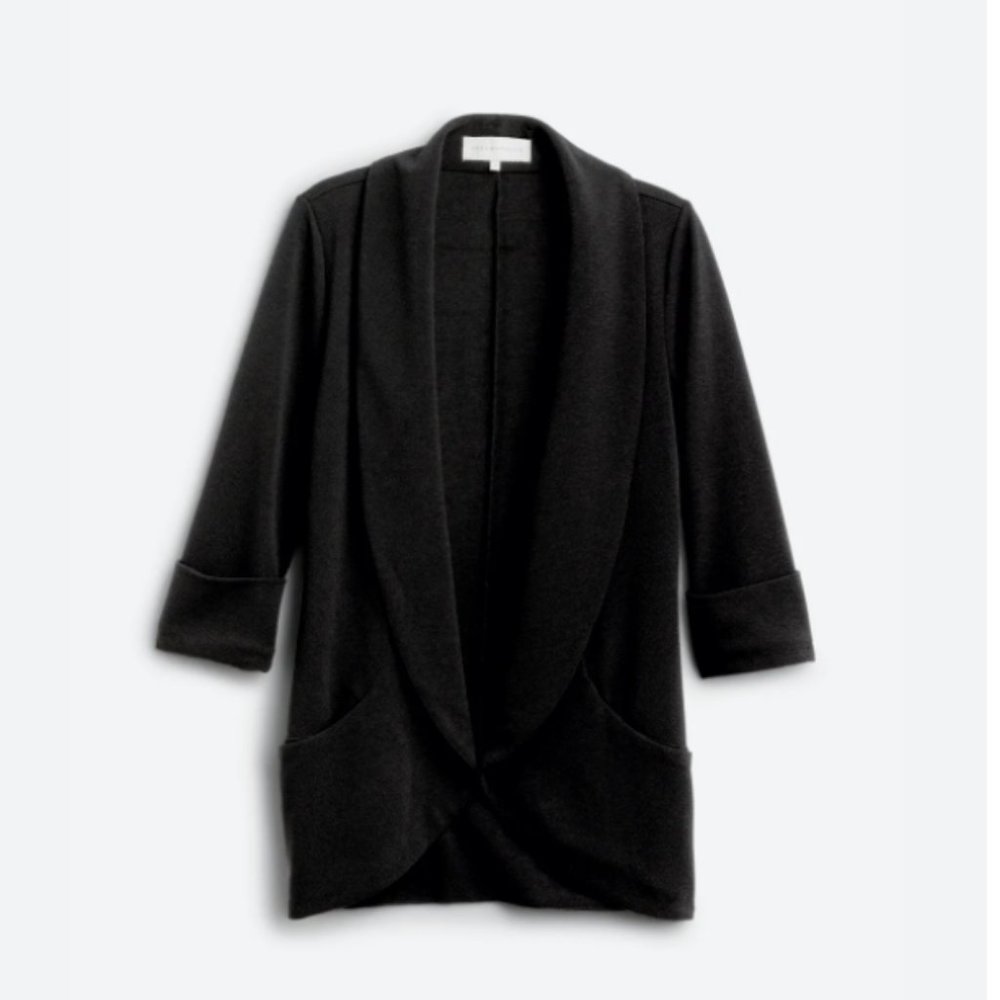 FRENCH MAUVE MELANIE KNIT TUNIC BLAZER IN BLACK NWT